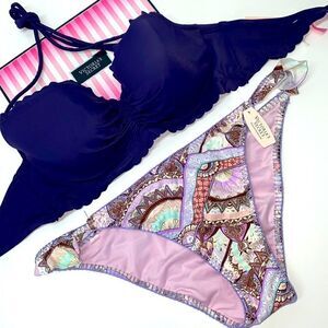 🔥VICTORIA SECRET SWIMSUIT 2pc 36B push-up //large New #2